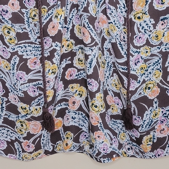 DR2 | Colorful Floral Print Cap Sleeve Blouse Size Small - Picture 3 of 5